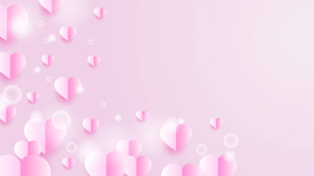istock Valentine's day love banner background. Lovely Glow Pink Papercut style design background. Design for special days, women's day, birthday, mother's day, father's day, Christmas. 1369638603