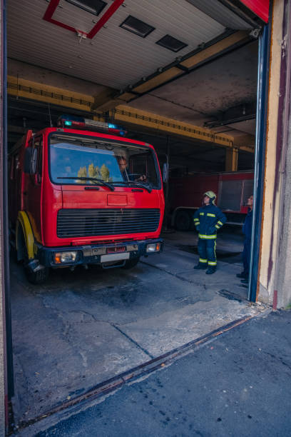 istock Fire engine inside the garage of the fire department 1369642713