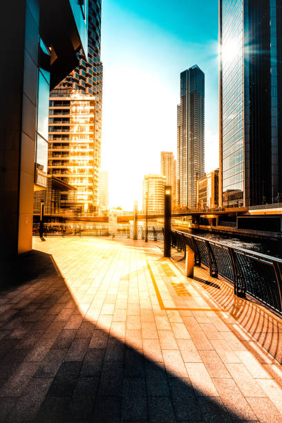 istock Empty ground front of modern buildings 1369646368