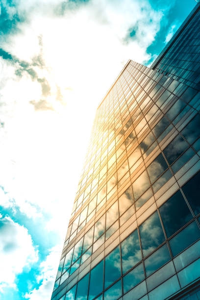 istock Office skyscraper Reflection in the sunlight,  Canary Wharf, London 1369648912
