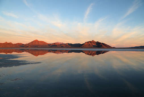 Dramatic Sunrise Reflection at Bonneville Salt Flats
Utah