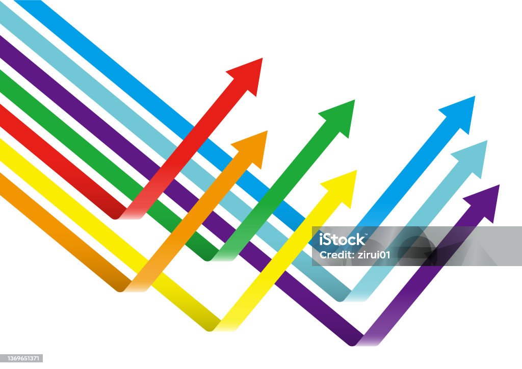 Multicolored Arrow Symbols Vector Illustration Stock Illustration