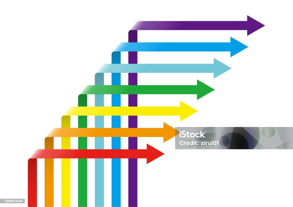 Multiple Arrow Abstract Multicolored Arrow Symbols Vector Illustration Stock Illustration ...