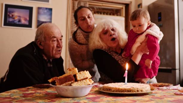 istock First birthday celebration with the family during COVID-19. 1369651483