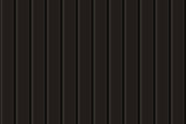 Dark grey vertical wooden, metal, or plastic seamless siding pattern Dark grey vertical wooden, metal, or plastic seamless siding pattern of building cladding. Abstract vector pattern with texture. Horizontal wall decor for warehouse facade. Vinyl floor backhround roof cladding stock illustrations