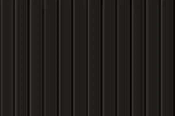 Vector illustration of Dark grey vertical wooden, metal, or plastic seamless siding pattern