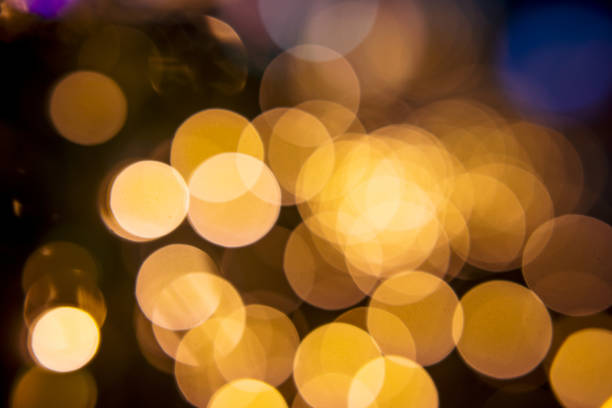 istock Bokeh circle lights at night in party. 1369660987