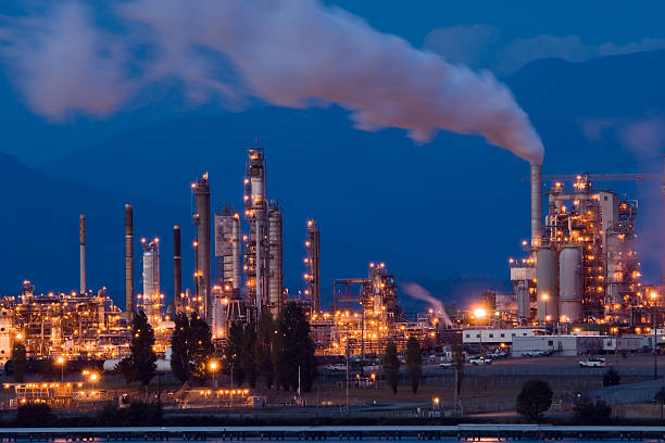 Oil refinery stock photo