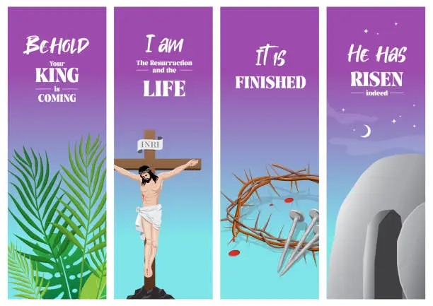 Vector illustration of Series of Easter banners vector illustration