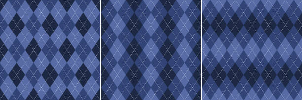 Argyle pattern in blue purple. Seamless vector tartan check plaid background set for gift paper, socks, sweater, jumper, scrapbook, other modern spring autumn winter classic fashion textile print. Argyle pattern in blue purple. Seamless vector tartan check plaid background set for gift paper, socks, sweater, jumper, scrapbook, other modern spring autumn winter classic fashion textile print. spring fashion stock illustrations