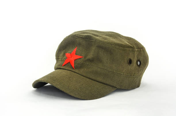 istock Chinese red star cap (mao style hat) on white background 1369689341