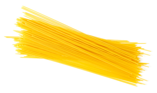 uncooked, spaghetti, isolated, white background