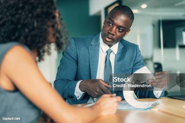 Business Meeting Stock Photo - Download Image Now - Financial Advisor, Advice, Contract