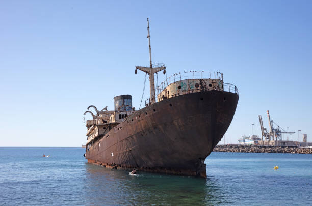 Shipwreck in Arrecife (Lanzarote) Spain, sunk many years ago