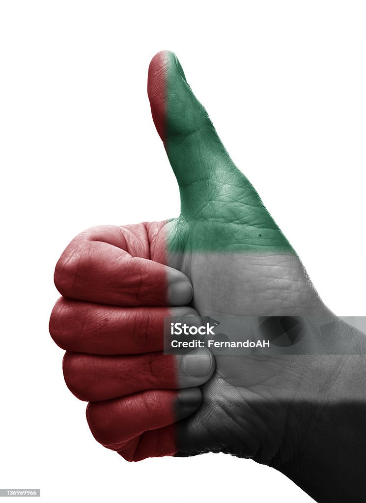 Daumen hoch Vereinigte Arabische Emirate - Lizenzfrei Flagge der Vereinigten Arabischen Emirate Stock-Foto