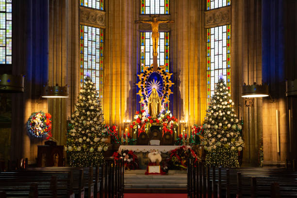 istock Interior view St. Anthony Church at Christmas, İstanbul, Turkey 1369701996
