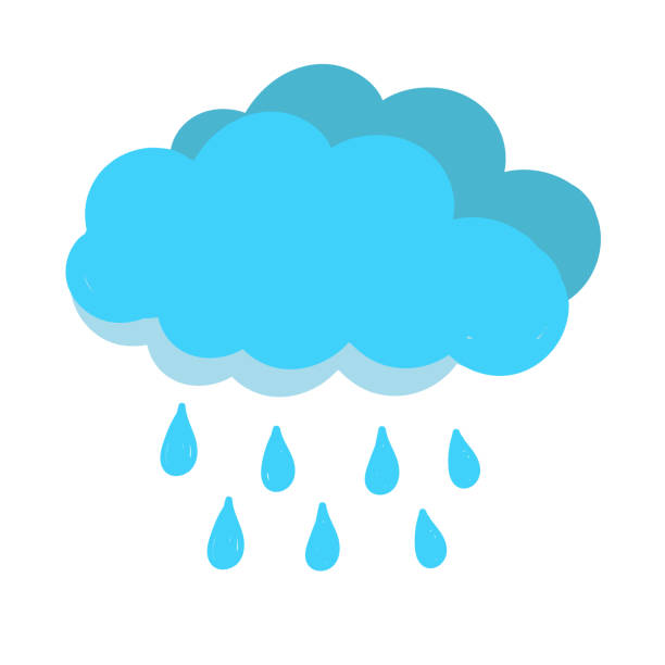 Blue raincloud icon. Drops of ran. Vector illustration Blue raincloud icon. Drops of ran. Vector illustration. storm cloud stock illustrations