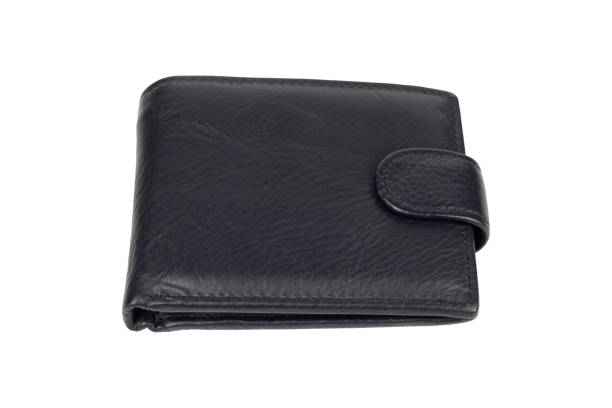 istock men's, leather black wallet, isolated from the background, on a white background 1369714751