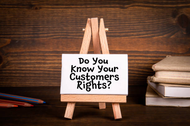istock Do You Know Your Customers Rights? Miniature easel with text on office desk 1369717793