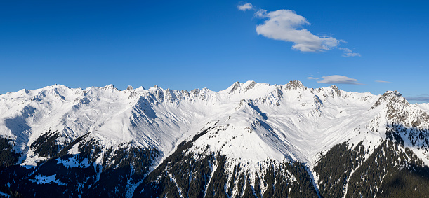 Hills and Valleys Leading to San Juan Mountains in Winter in Colorado