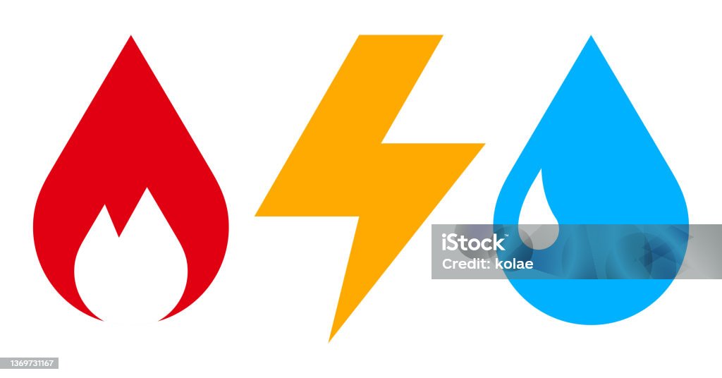 Gas electricity and water icon - Royaltyfri Ikon vektorgrafik