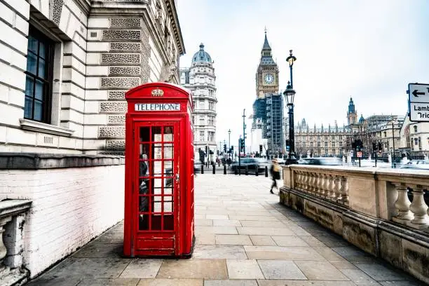 Photo of London's iconic telephone booth