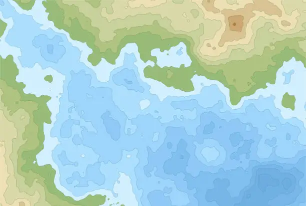 Vector illustration of Generic Topographic Map Height Lines 38