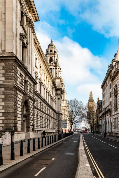 istock Architecture along Whitehall street with Big Ben, London 1369735091
