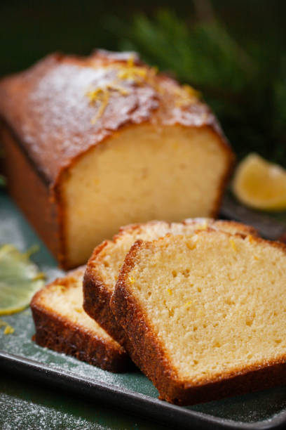 istock Delicious homemade lemon loaf (pound) cake, close up 1369736294
