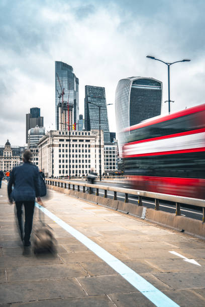 istock Commuters at Dusk with movement blur, London 1369737481