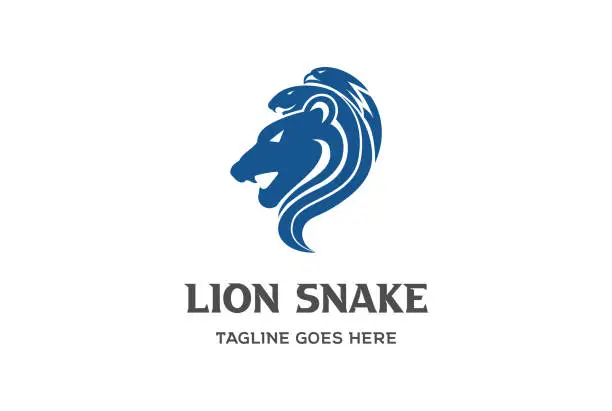 Vector illustration of Lion Tiger Cobra Snake with Eagle Falcon Head for Mascot Logo Design Vector
