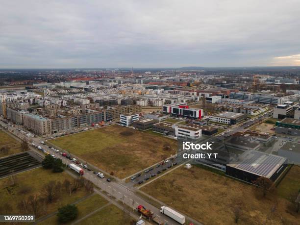 Developing Area Of Berlin Adlershof Stock Photo - Download Image Now - Aerial View, Architecture, Berlin
