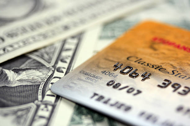 istock Credit card with dollars 136975219