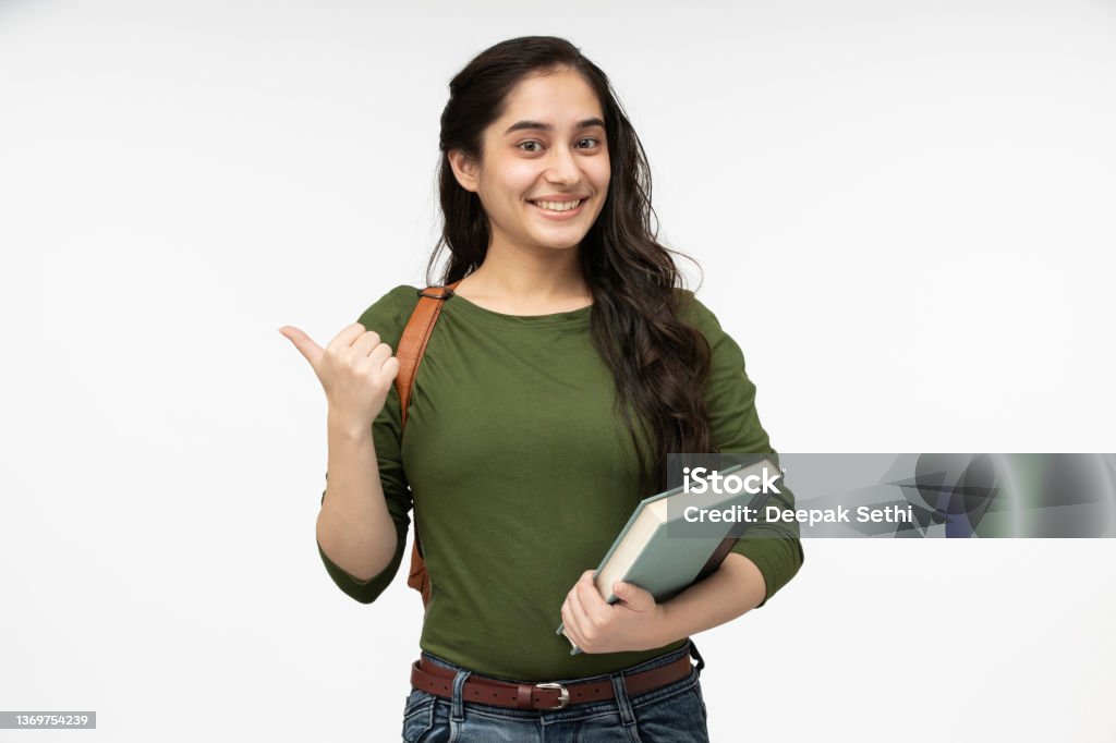 university student in white background, stock photo Student Stock Photo