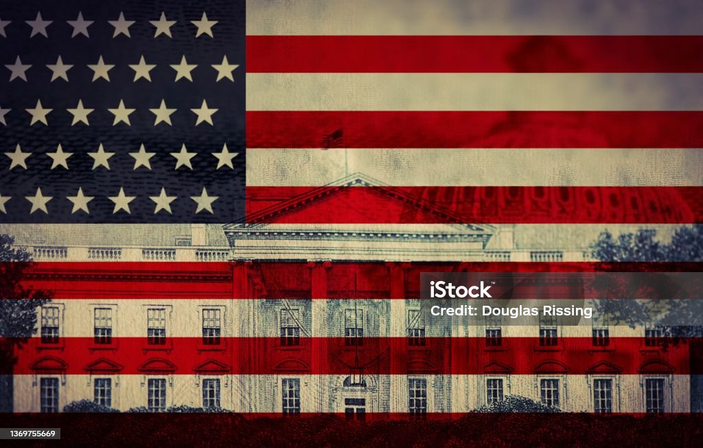 American Politics - White House & Congress White House - Washington DC Stock Photo