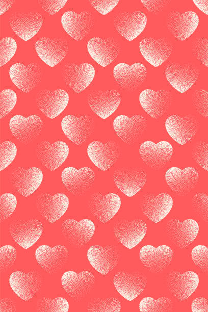 herzen altmodisches nahtloses muster hellrot und weiß abstrakter hintergrund - flower valentines day valentine card backgrounds stock-grafiken, -clipart, -cartoons und -symbole