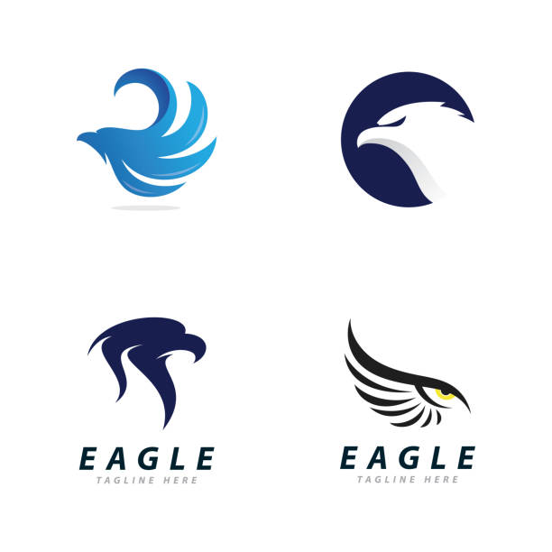 eagle logo vector, kreatywna ikona orła ilustracja szablonu - phoenix tattoo bird wing stock illustrations
