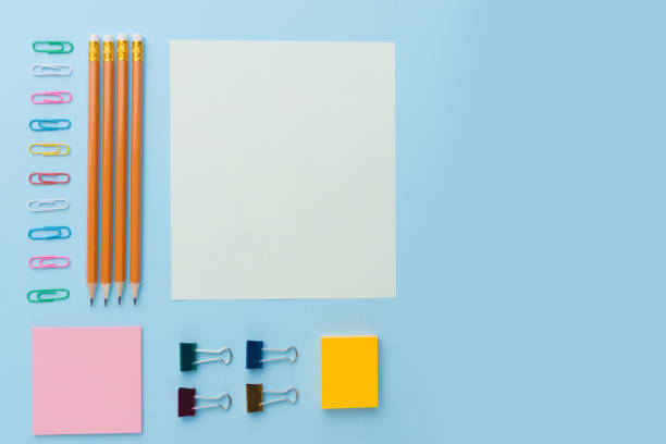 istock Top view image of office supplies 1369764817