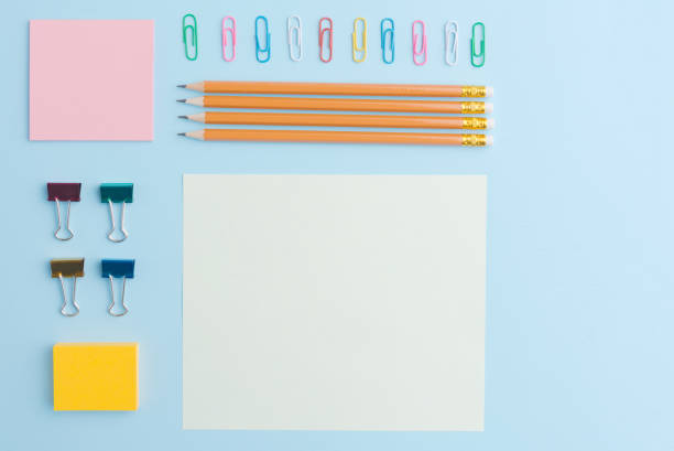 istock Top view image of office supplies 1369765665