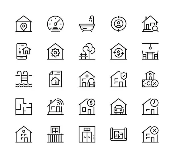 Vector illustration of Real estate icons