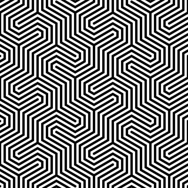 Vector illustration of Hexagonal labyrinth pattern