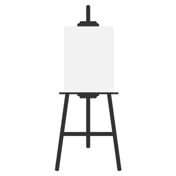 An easel with a blank canvas, isolated on a white background. Vector illustration An easel with a blank canvas, isolated on a white background. Vector illustration easel stock illustrations