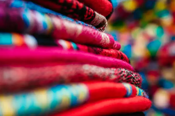Photo of Indian fabric design multicolour clothes