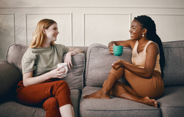 istock Shot of two friends catching up over coffee 1369776059