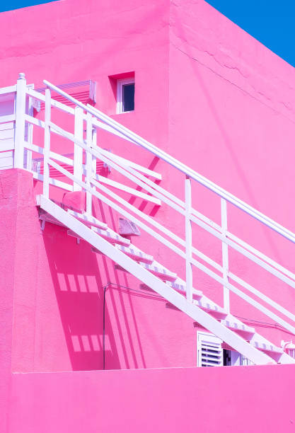 istock Minimalist architecture stylish wallpapers. Trendy colours combination. Geometry and details 1369776828