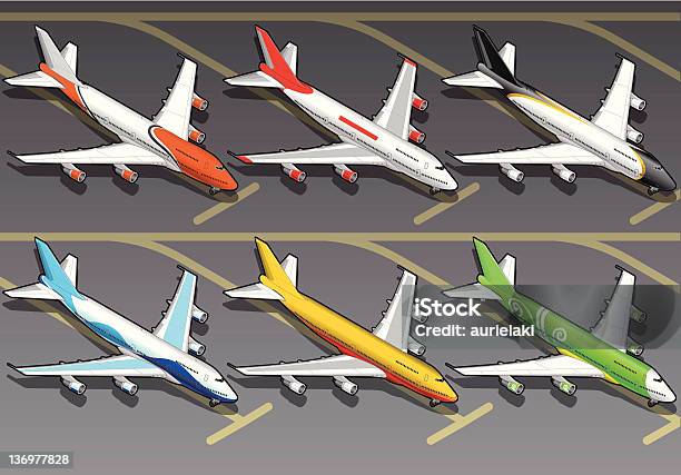 アイソメトリック飛行機で 6 つのリバリー - 投影図のベクターアート素材や画像を多数ご用意 - 投影図, 貨物運送, 風