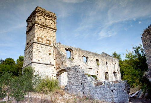 The ruin of a dominican monastery in Manastir at the Croatian island Scedro.