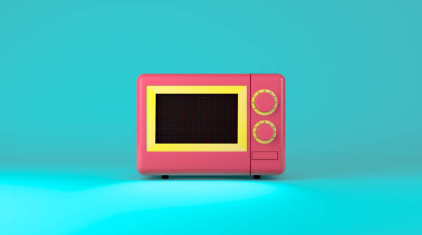 istock Realistic mock up of colorful microwave machine design 1369780272