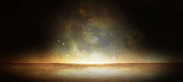 istock Artistic Floor Or Wall Empty Dark with Vibrance with Dark Khaki Colors Spotlight Smoke Background Product Display Concept For Product Display And Presentation 1369781405