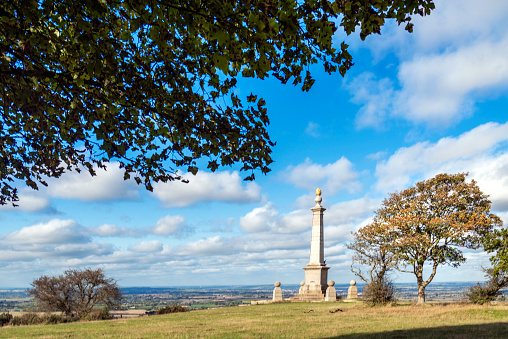 An Area Of Natural Beauty,the monument erected 1904 to remember the 148 local men who died in the conflict in South Africa, overlooking Aylesbury Vale,forty miles west of London.
